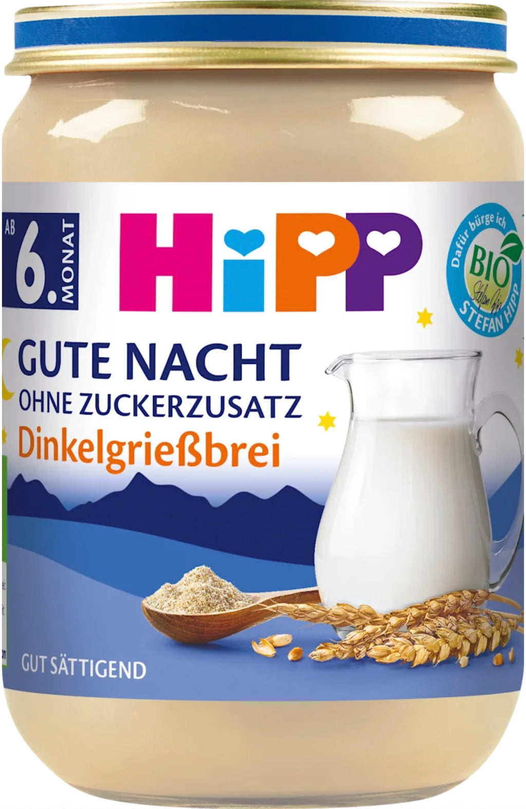 HiPP Bio Gute Nacht Brei – Milch & Grieß (ab 6 Monaten) 190 g