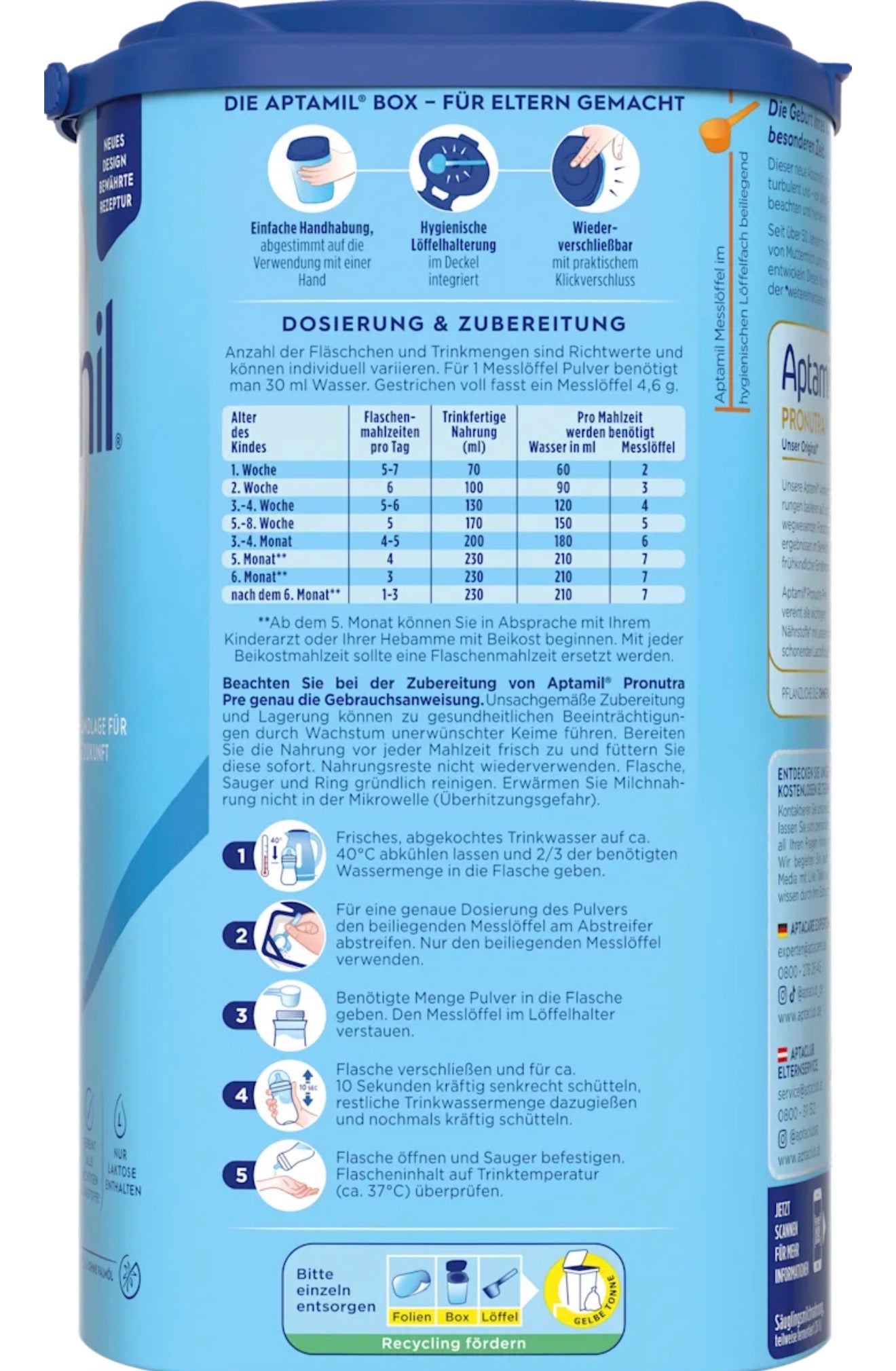 Aptamil Pre Anfangsmilch 800 g – Original aus Deutschland