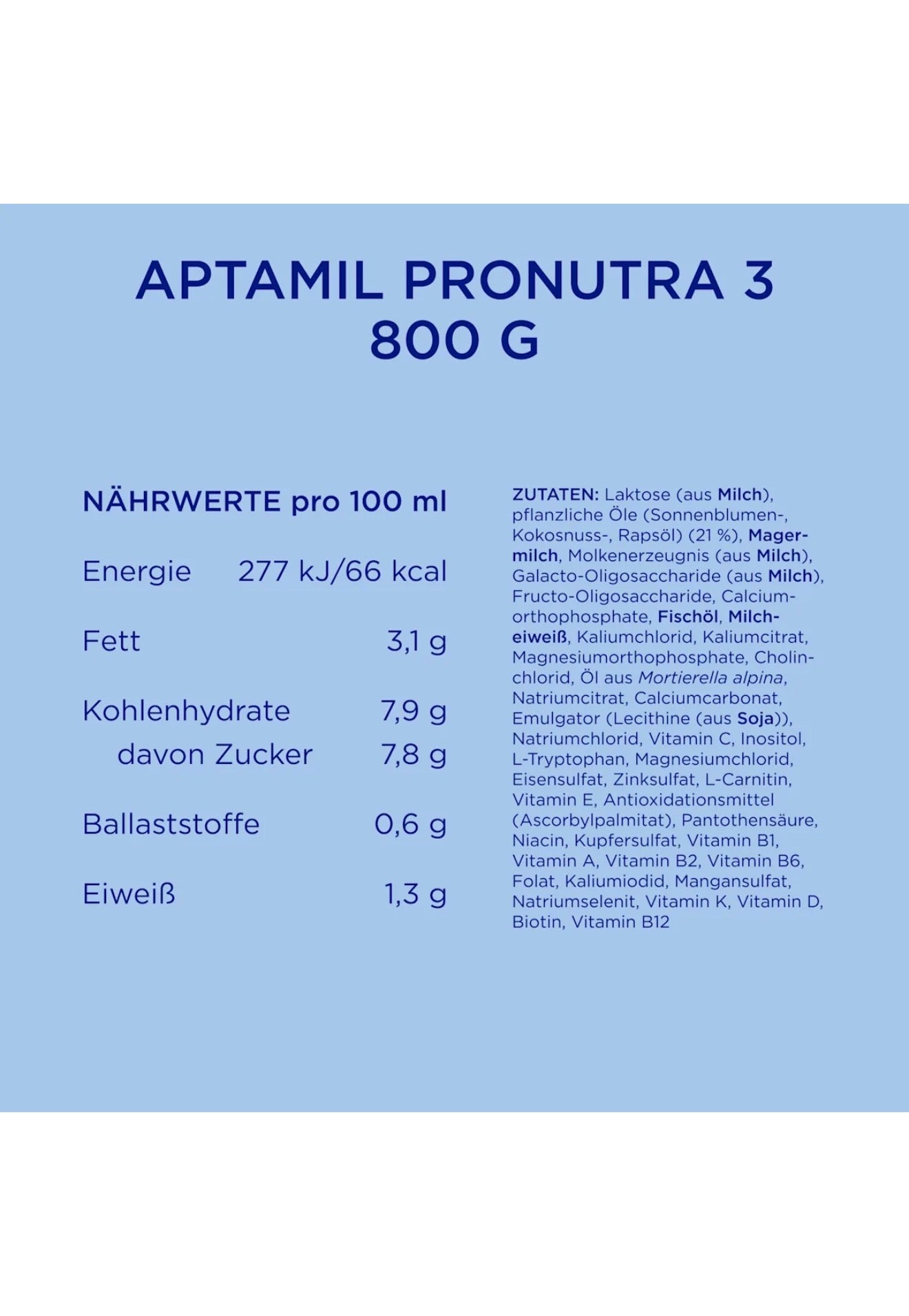 Aptamil 3 Folgemilch (ab 10 Monaten) – Deutsche Original-Babynahrung 800 g